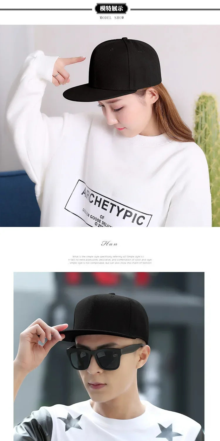 Big Bone Man Plus Size Baseball Caps Adult Flat Peak Hip Hop Fitted Hat Men Women Large hats Snapback Cap size 6 3/4 to 8