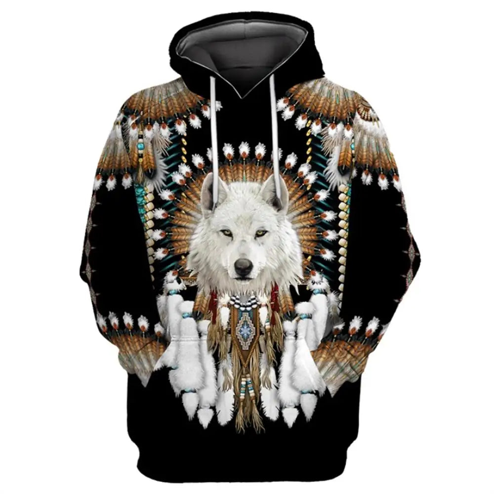 Wolf Printed Hoodies Men 3D Hoodies Brand Sweatshirts Jackets Quality Pullover Fashion Tracksuits Animal Streetwear Out