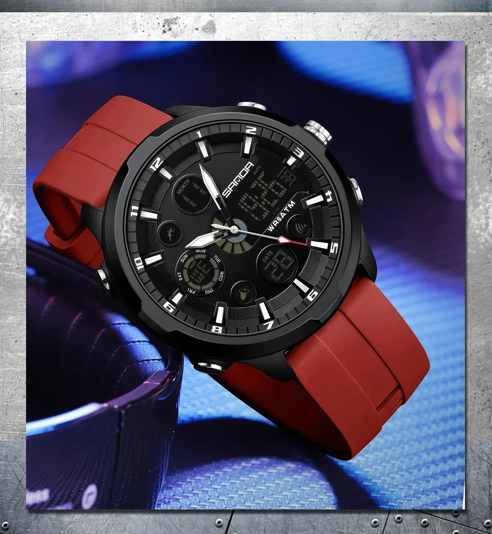 SANDA 9053 G Sportieve militaire herenhorloges Luxe digitaal horloge 50 m waterdicht quartz-polshorloge voor mannen Relogios Masculino