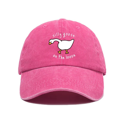 Big Goose Printed Baseball Hat for Men and Women, Small Fresh Soft Top Duck Tongue Hat, Sunshade Hat, Outdoor Sunscreen