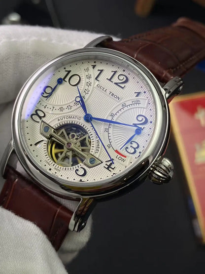 Seagull Movement Multi-functional Fashion Men's Watch 40MM Flyback Calendar Week Beautiful Flywheel Stainless Steel Waterproof P