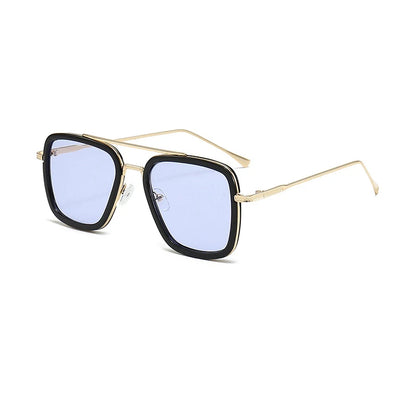 Ochelari de soare pătrați pentru bărbați, ochelari de soare metalici în stil steampunk pentru femei, ochelari de soare la modă pentru activități în aer liber, accesoriu unisex