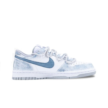 Anpassade sneakers Nike Big ”Tide Wave & Cloud” med kinesisk bläckgraffiti, retro låga herrskateskor