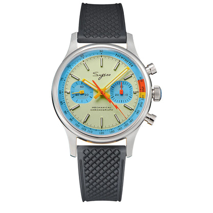 Sugess Pilot Watch ST19 Origin Movement Swanneck Wristwatch Mechanical Chronograph Sapphire Crystal Military Limited Racing 1963