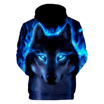 Hanorac cu glugă Cool Space Galaxy Wolf pentru bărbați, hanorace cu glugă, model „Bright Wolf”, hanorace la modă cu „Handsome Wolf”, hanorace de primăvară și toamnă, pulovere, hanorace