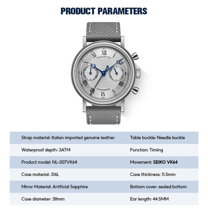 FARASUTE 2025 New Retro Men's Watches Quartz Watch For Men Speed Sports Chronograph AR Coating Sapphire VK64 Clock Reloj Hombre