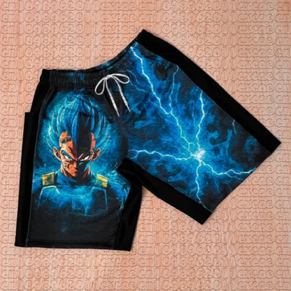 Pantalones cortos de verano con estampado de Goku de Dragon Ball, transpirables y de secado rápido, pantalones cortos deportivos holgados de estilo retro americano para hombre y mujer