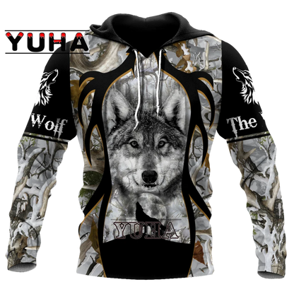 Wolf Printed Hoodies Men 3D Hoodies Brand Sweatshirts Jackets Quality Pullover Fashion Tracksuits Animal Streetwear Out