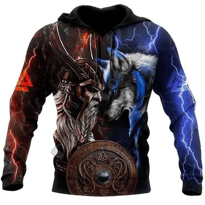 Moda primavera-otoño: sudaderas con capucha para hombre con estampado 3D de lobos por toda la prenda, sudaderas unisex, jerséis, chaquetas informales y abrigos de estilo urbano, talla 4XL