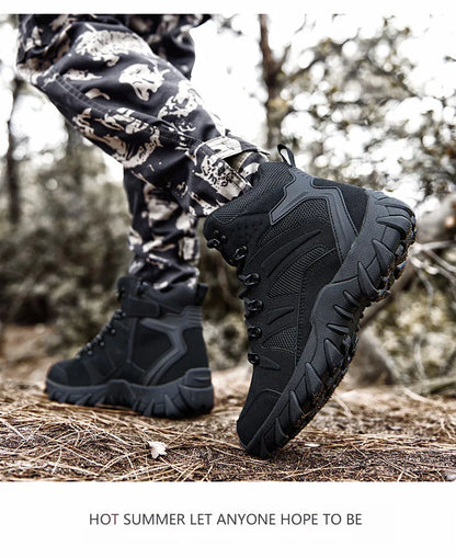 Upgraded Tactical Combat Training Boots Male Outdoors Camping Anti-wear Rapid Response Hiking Shoes Fishing Hunting Sneakers Men