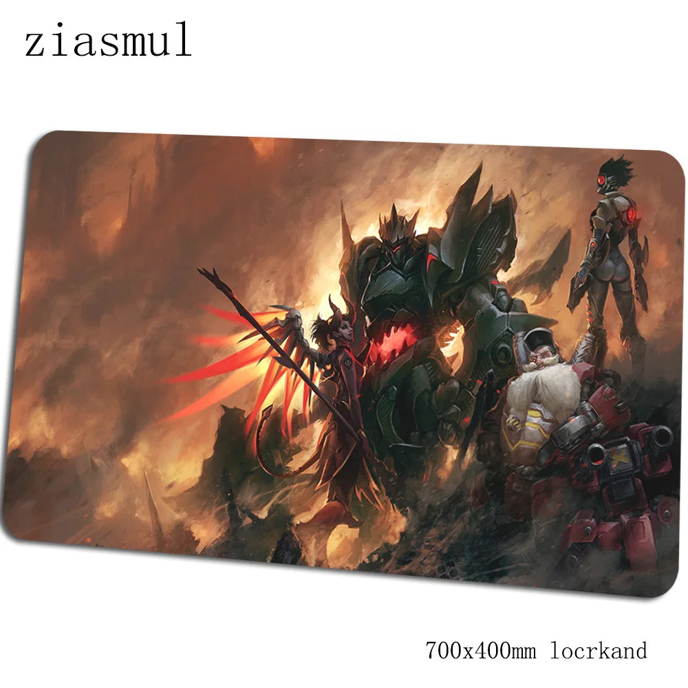 Alfombrilla para ratón Overwatch, elegante tapete para ordenador 70x40cm, alfombrilla gaming grande XL para ratón y teclado, juegos PC gamer y escritorio