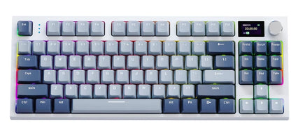 ATTACK SHARK K86 Mechanical Keyboard with Metal Knob,TFT Smart Color Screen,87-key Layout,RGB Lighting,and Three-mode Connection