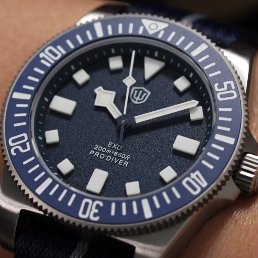 Watchdives EXD 40Mm Titanium Dive Watch Man VH31 Sweep Quartz Watches 200 Waterproof Ar Sapphire BGW9 Luminous 316L Wristwatch