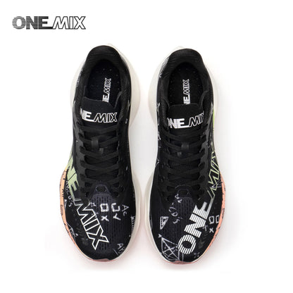 ONEMIX Nové nylonové běžecké boty s karbonovou deskou pro maraton a závody – tlumící nárazy, profesionální stabilní opora, ultralehké tenisky s odrazem