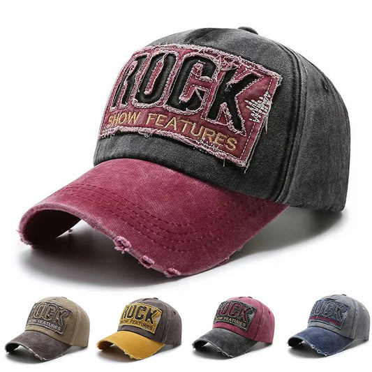 Kapa od pamuka s vezom slova ROCK za muškarce i žene, snapback, za vanjske sportove i sunčane dane