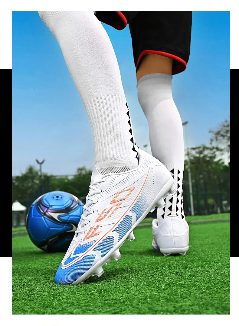 Nouvelles chaussures de football pour hommes, chaussures de sport respirantes, antidérapantes, de haute qualité, chaussures de football pour match en plein air, futsal, haute cheville, ultralégères