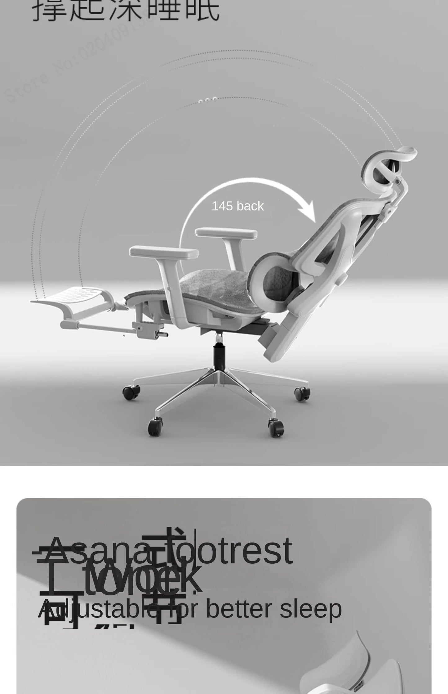E07 Pro Ergonomic Office Chair Gaming Chair with Footrest, Adjustable Lumbar Support, Reclining Backrest, Comfortable Executive Desk Chair