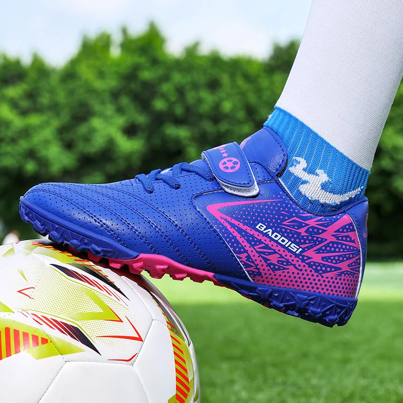 Nouveaux enfants bottes de Football sport société terrain garçon chaussures de Football Futsal rapide intérieur Sneaker Original cheville crampons botte de Football