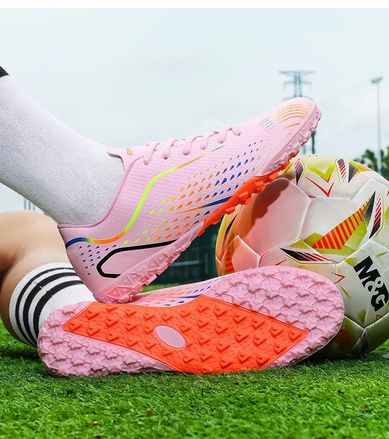 Nouvelles chaussures de football pour hommes, crampons unisexes, chaussures de football professionnelles, vente chaude, chaussures de futsal de haute qualité pour femmes, baskets ultralégères TF/FG