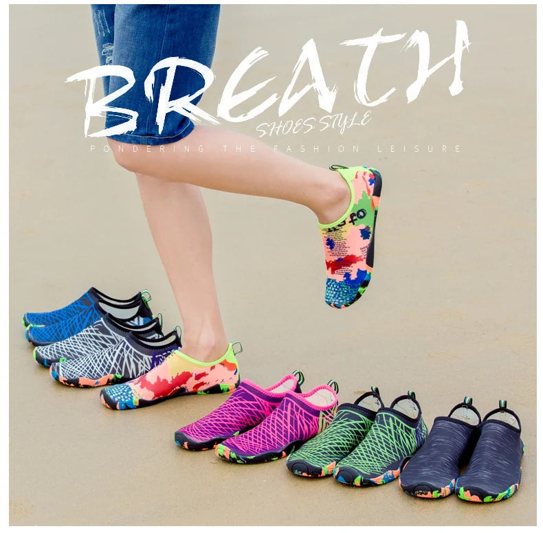 2023Yoga Sports Water Sneakers Unisex Swimming Aqua Seaside Barefoot Slippers Surf Upstream Light Quick-Drying Beach Water Shoes