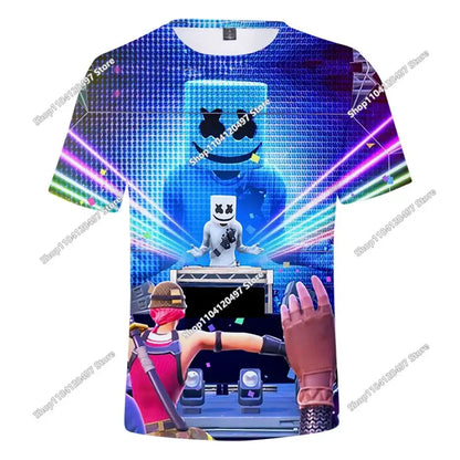 Christmas Fortnite 3D-T-Shirt, Battle-Royale-Streetwear für Kinder, Victory Game T-Shirt für Damen und Herren, Harajuku-Teenagerkleidung