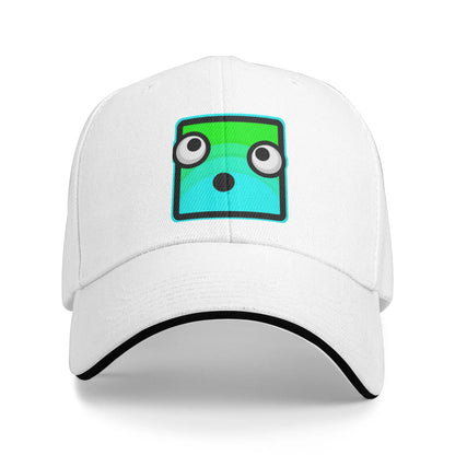 Geometry Game Dash Baseball Cap Casual Unblocked Level Sandwich Hat za moške in ženske, dihalna pokrivala za različne aktivnosti