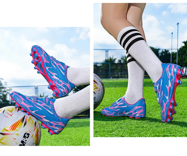 Scarpe da calcio per bambini, scarpini professionali da scuola, tacchetti per erba, allenamento sportivo, calzature outdoor e futsal per ragazzi, 28-38