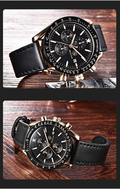 Orologio da uomo BENYAR 5140, orologio sportivo casual, orologio al quarzo di lusso impermeabile, cronografo militare di marca di alta gamma.