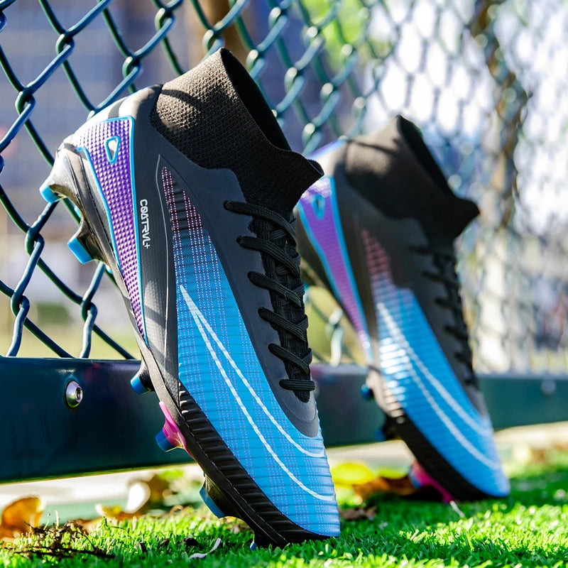 Chaussures de football montantes pour hommes, crampons longs, chaussures de football pour adultes, légères, entraînement sportif professionnel