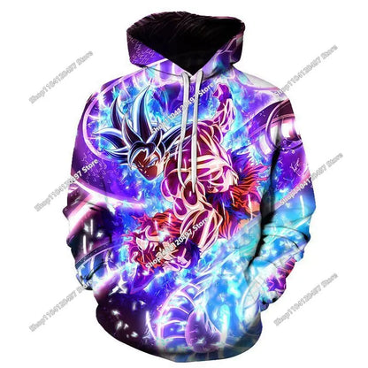 Sudadera con capucha de Dragon Ball para niños y niñas, nuevo estilo de otoño e invierno: sudadera creativa, holgada y versátil con capucha