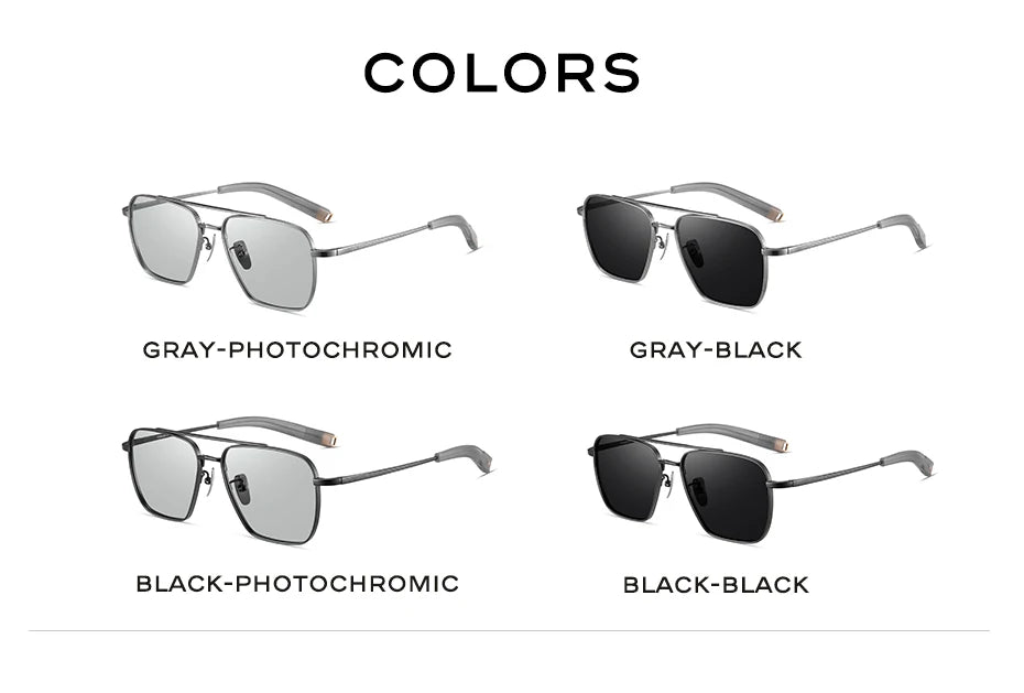 Ochelari de soare polarizați pentru bărbați CAPONI, Seiko, din titan pur, fotocromatici, pentru activități în aer liber și conducere, UV400, ochelari de soare de marcă originală BS50004