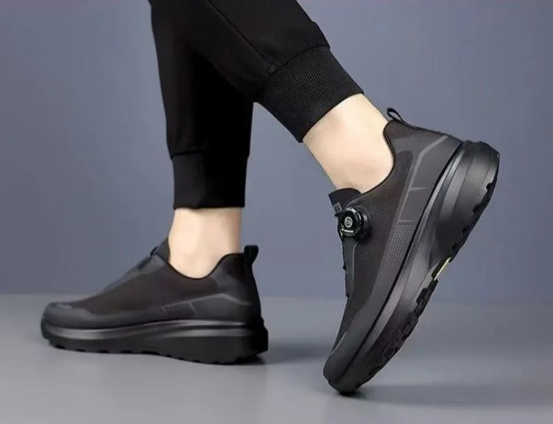 Originální nové pánské tenisky s otočným knoflíkem, platformové ležérní boty na chůzi, outdoorové odolné běžecké sportovní boty Plus