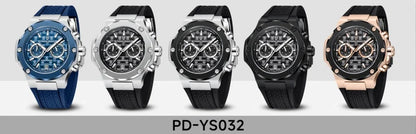 PAGANI DESIGN PD-YS032 Men's Quartz Watch 44mm Japan VK64 Movement Stainless Steel Case Rubber Strap Sapphire Glass 100M Waterproof