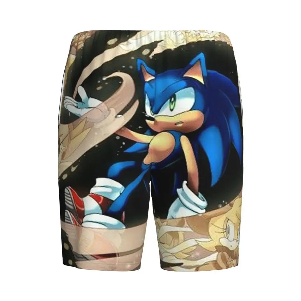 Pantalones cortos de pijama personalizados de Sonic the Hedgehog para hombre, para dormir y estar por casa