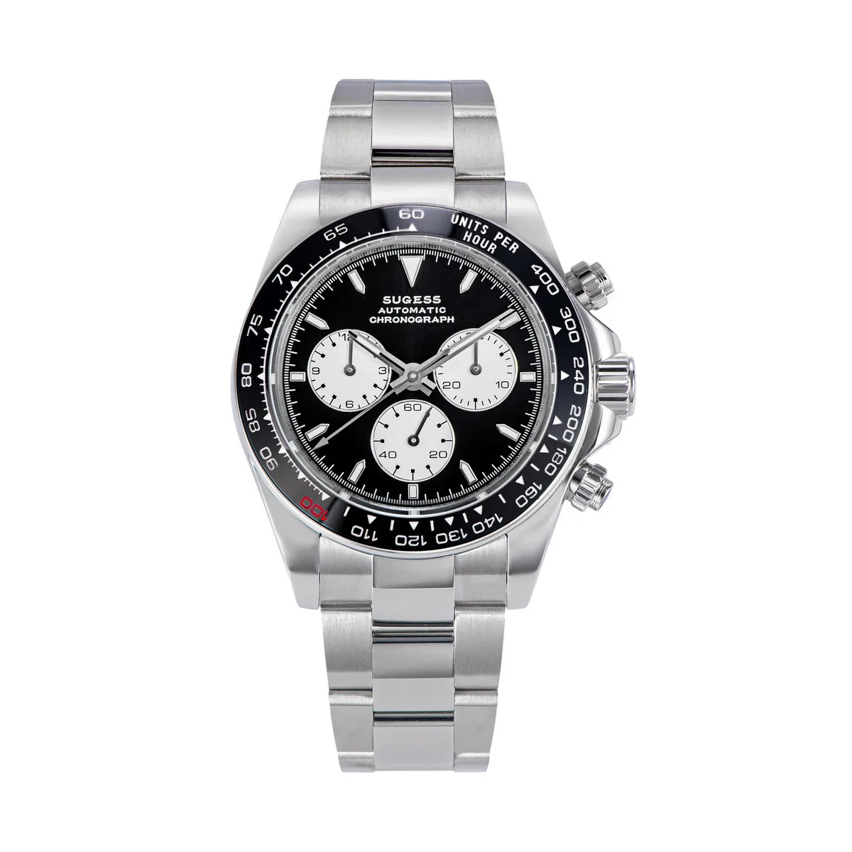 Sugess Diving Men's Watch Panda Automatic Mechanical Chronograph Peacock SL4801 Movement Wristwatch Waterproof Ceramic Bezel New