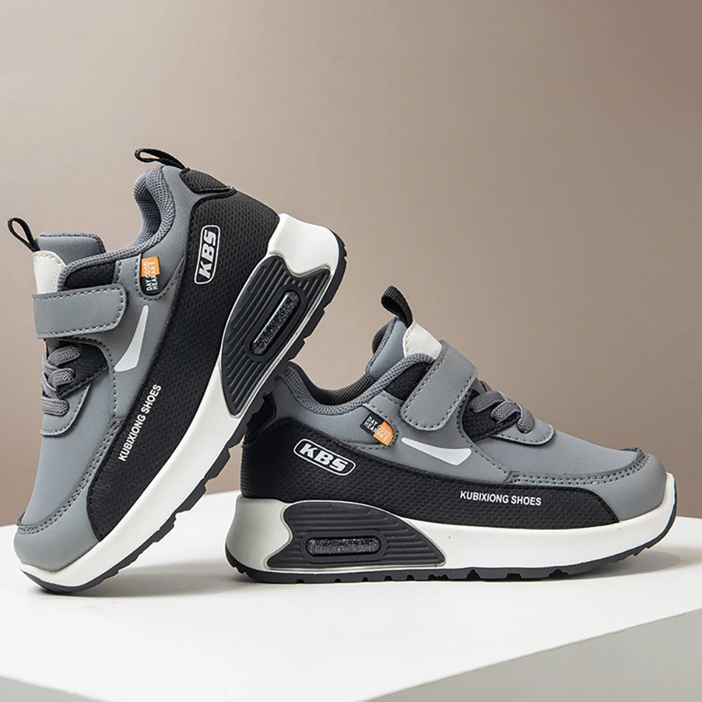 PU Leather Sport Shoes For Children 2025 Trend Fashion Kid's Sneakers Soft-Soled Outdoor Boy's Girl's Running Shoes