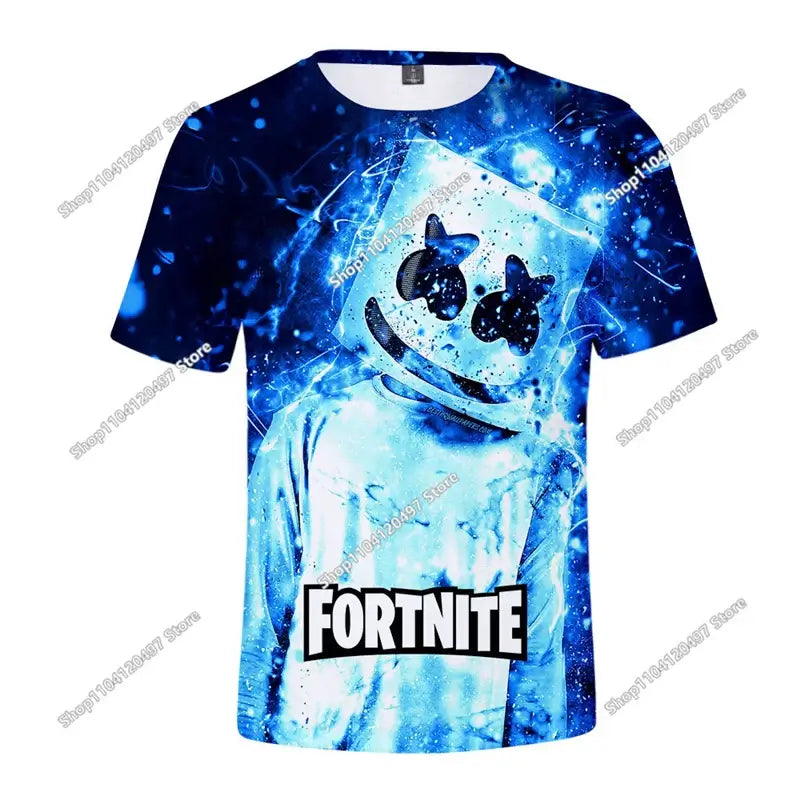 Christmas Fortnite 3D-T-Shirt, Battle-Royale-Streetwear für Kinder, Victory Game T-Shirt für Damen und Herren, Harajuku-Teenagerkleidung