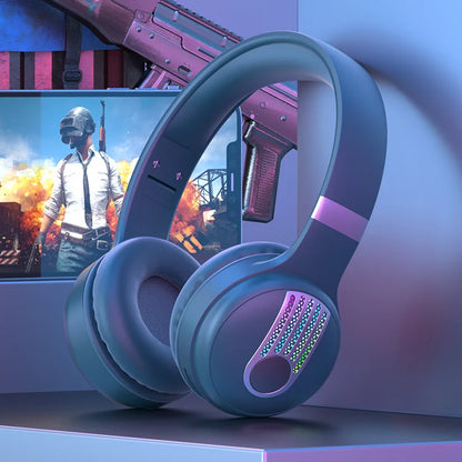 Casque de jeu Bluetooth 6.0 RGB, faible latence 40 ms, autonomie 20 h, 400 mAh, IPX5, sans fil, filaire, carte TF, casque HiFi supra-auriculaire