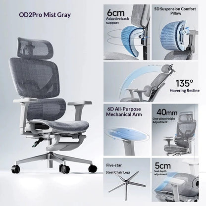 Ergonomic Office Mesh Chair Adjustable Executive Computer Chair with Rolling Swivel Base, Modern Gaming Chair for Home Office Desk Setup