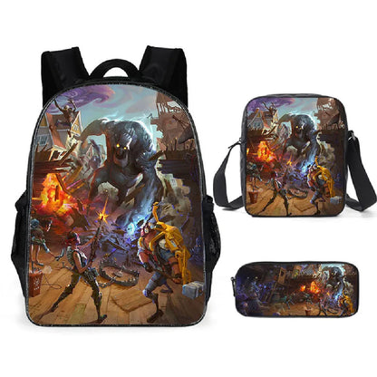 Fortnite Anime Character New Backpacks Cartoon Battle Royale Student 3-piece Set Book Bag Meal Box Pen Bag Anime Gifts