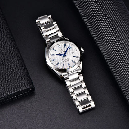Montre de luxe pour homme PAGANI DESIGN – Modèle automatique mécanique (calibre 8215), en acier inoxydable, étanche, avec affichage de la date et aiguilles luminescentes
