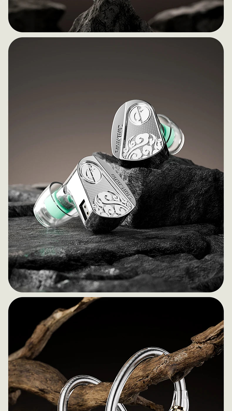 Zhulinniao JingHong Z3 2025 High-Fidelity In-Ear HiFi Earphones Dual Dynamic Drivers Metal Music Monitor Customizable Audio