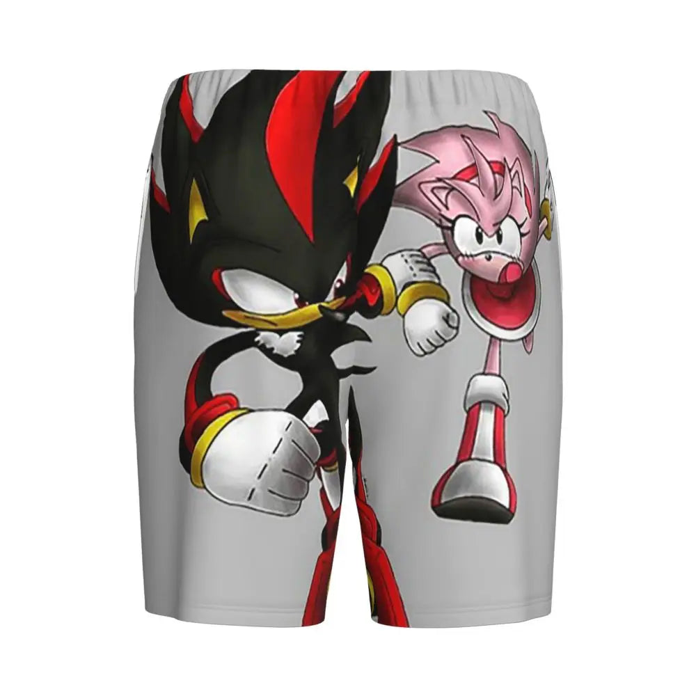 Pantalones cortos de pijama personalizados de Sonic the Hedgehog para hombre, para dormir y estar por casa