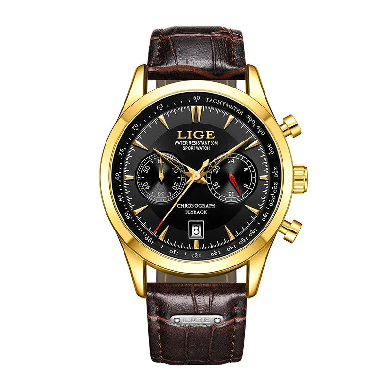 LIGE Luxe herenhorloges Casual zakelijk horloge Herenmode Waterdicht Militair herenhorloge met kwarts Montre Homme