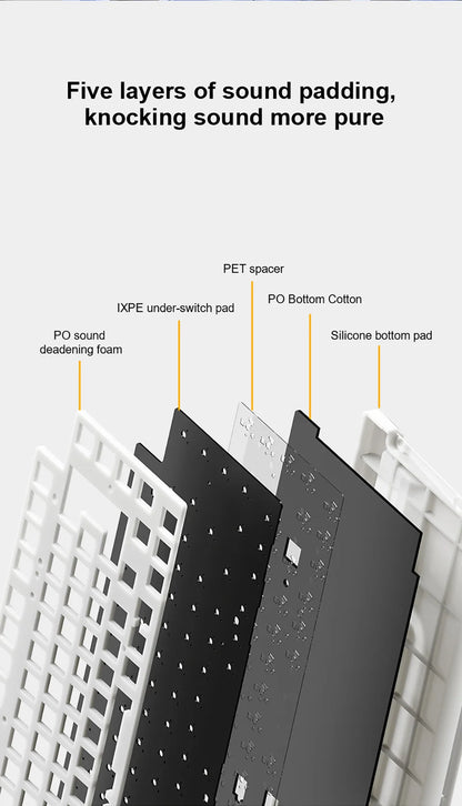 AULA AU75 Esports Gaming Mechanical Keyboard Three Mode 81 Keys PBT Keycap Hot Swappable RGB PC Desktop Typing Wireless Keyboard