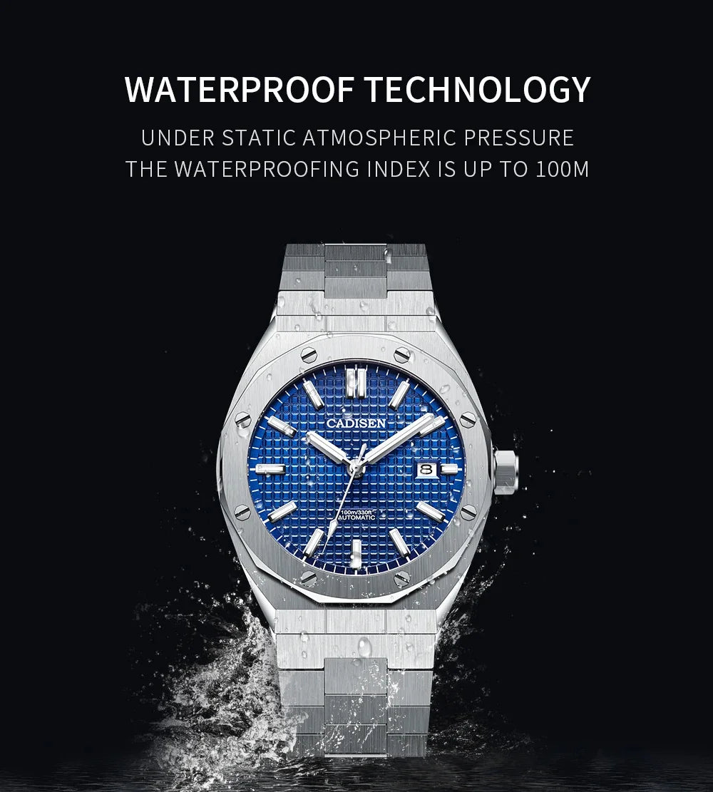 CADISEN Luxury Design 42MM Men's Watches Japan MIYOTA 8215 Sapphire Glass Mechanical Automatic Watch Men 100M Waterproof