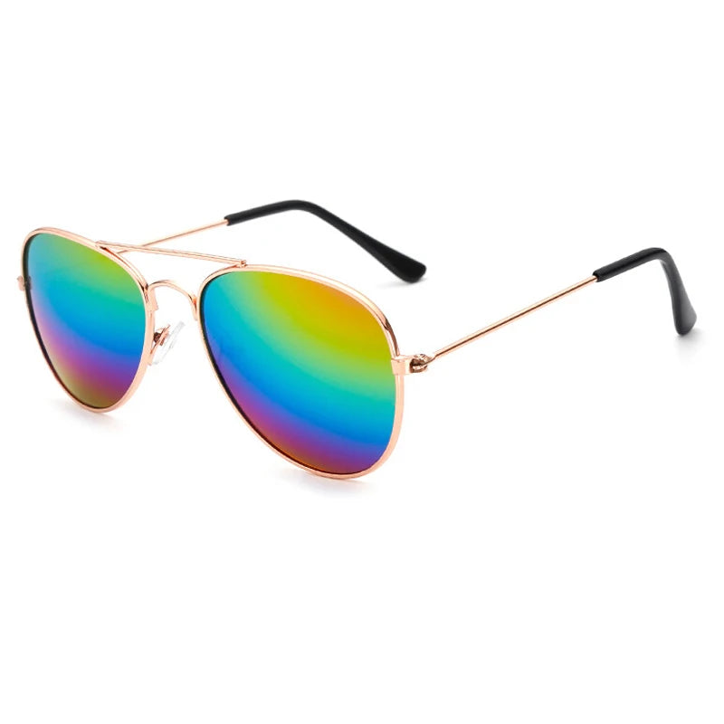 Ochelari de soare pentru copii de la mărci de modă, ochelari cu lentile oglindă, ochelari de soare metalici în stil pilot pentru fete și băieți, ochelari de soare pentru copii, ochelari pentru copii, ochelari de protecție