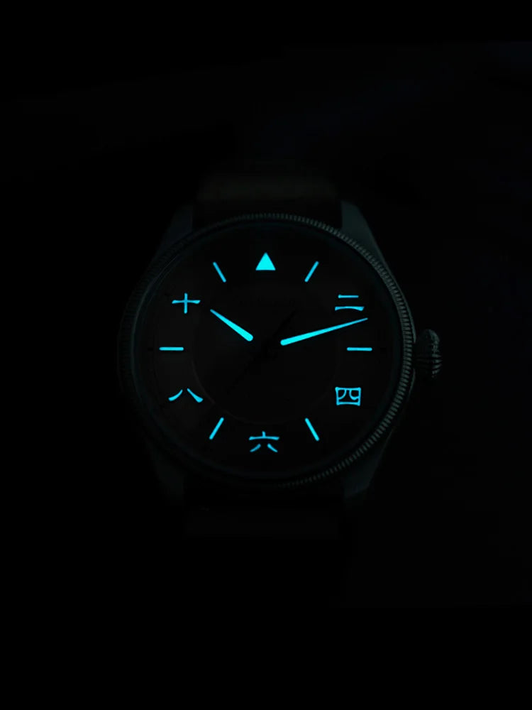San Martin 39.5mm Men Pilot Watch YN55 Automatic Mechanical Aviation Watches Chinese Style Original Design SN0033 Field Watch