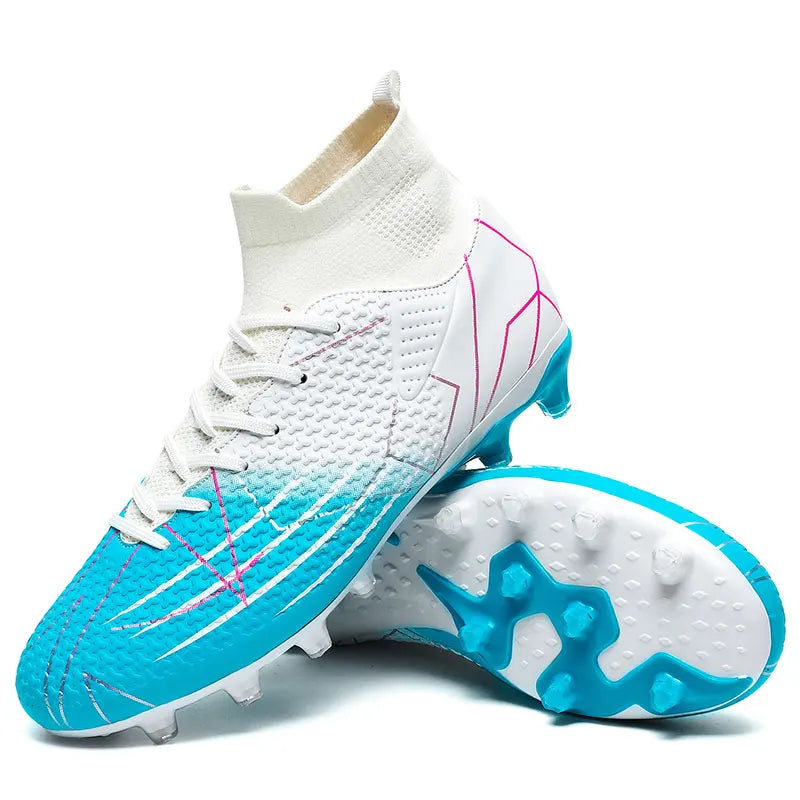 Nouvelles chaussures de Football professionnelles haut en cuir d'herbe artificielle jeunes étudiants chaussures de Football d'entraînement pour hommes et femmes sport