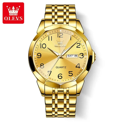 Ceas pentru bărbați OLEVS 9970 – Model elegant cu cadran digital, afișaj pentru dată și zi, rezistent la apă, luminescent, cu mecanism cu cuarț – Ceas de lux original